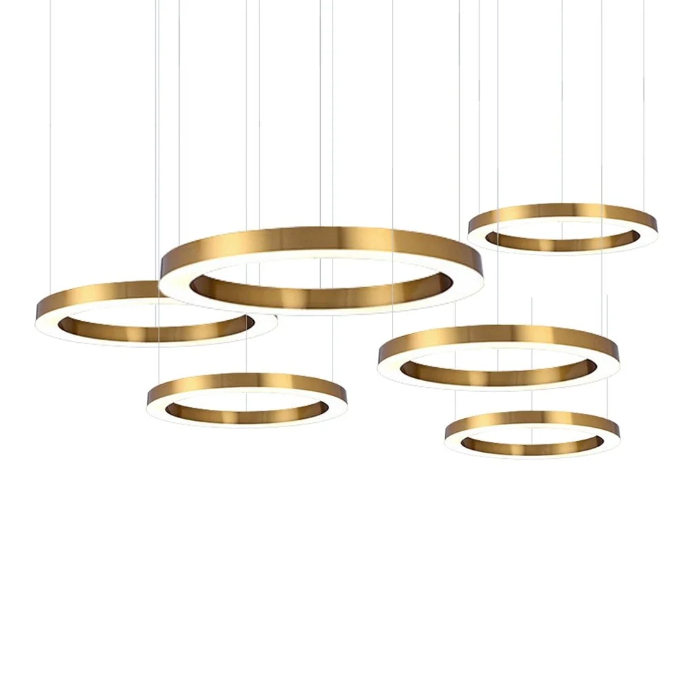 Ring Design Moderne LED Kroonluchter Woonlamp Roestvrij Staal Goud Verlichting Diameter ATY Home Decor