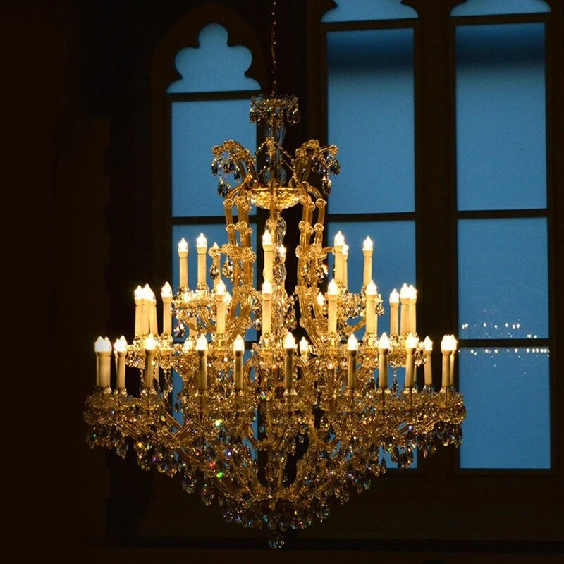 Verlichting Grote Luxe Maria Theresa Kristallen Kroonluchter Villadecoratie Kroonluchter Licht Verlichting (Gouden Lamplic...