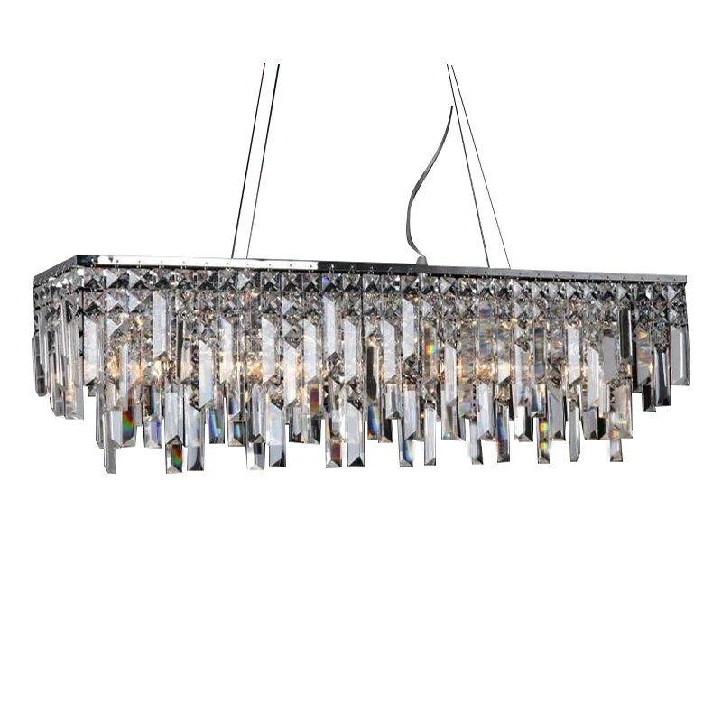Verlichting Moderne Kristallen Hanglamp Chroom Rechthoek Hanglamp Gegarandeerd 100% (L80cm B20cm H25cm) ATY Home Decor