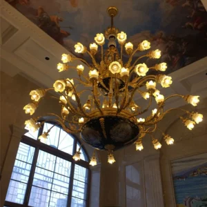 Villa Kroonluchter Hotel Foyer Grote Kroonluchters Koperen Schorsing Verlichting Art Deco Hanglamp Kroonluchter Verlichtin...