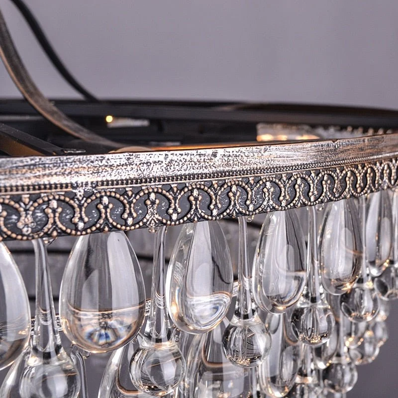 Vintage Grote Glazen Druppels Led Crystal Ijzer Lustres Kroonluchters Hangers Voor Keuken Woonkamer Slaapkamer ATY Home Decor