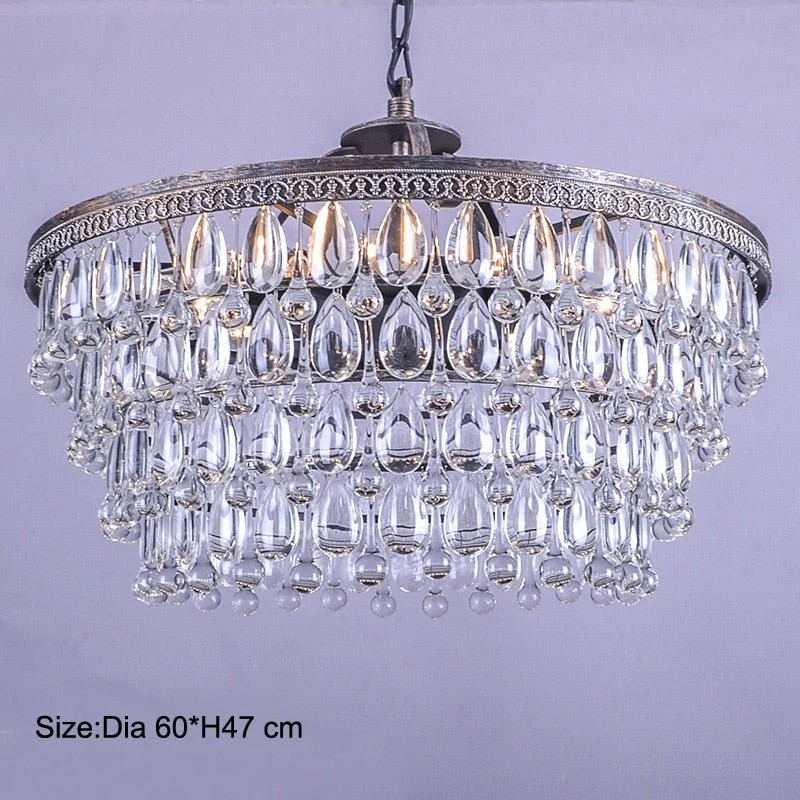 Vintage Grote Glazen Druppels Led Crystal Ijzer Lustres Kroonluchters Hangers Voor Keuken Woonkamer Slaapkamer ATY Home Decor