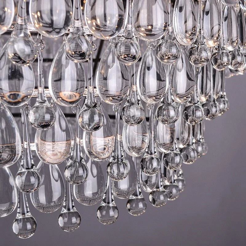 Vintage Grote Glazen Druppels Led Crystal Ijzer Lustres Kroonluchters Hangers Voor Keuken Woonkamer Slaapkamer ATY Home Decor