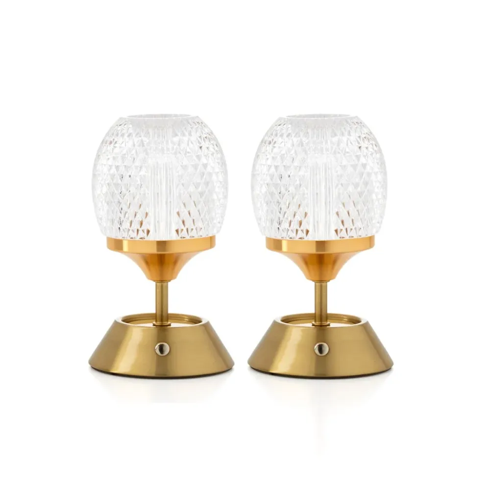 Glow LED Sintra - Set van 2 Oplaadbare Snoerloze Tafellampen Goud Bazar Bizar Antwerp