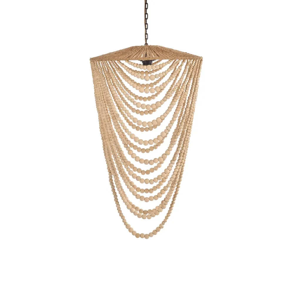 Kroonluchter van houten kralen Kralen 47 cm Bazar Bizar Antwerp