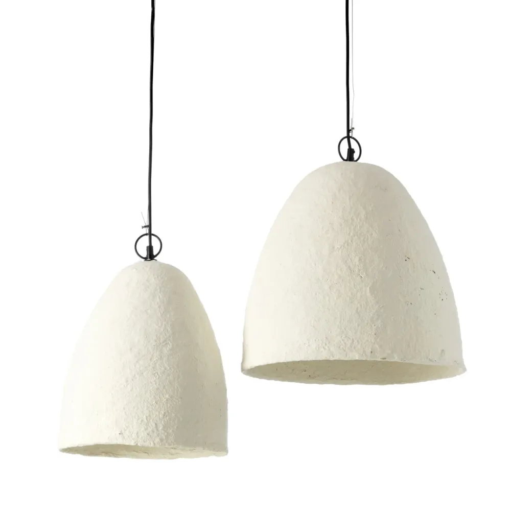 Papier-maché hanglamp Savana wit 30 cm Bazar Bizar Antwerp
