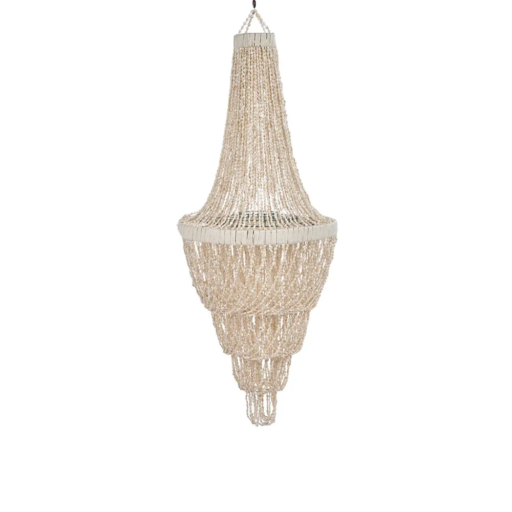 Schelpenkroonluchter Oceaan Toren naturel 40 cm Bazar Bizar Antwerp