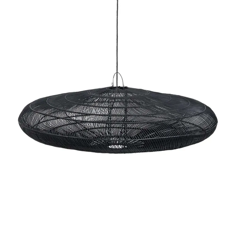 Rotan hanglamp Macaron zwart 150 cm Bazar Bizar