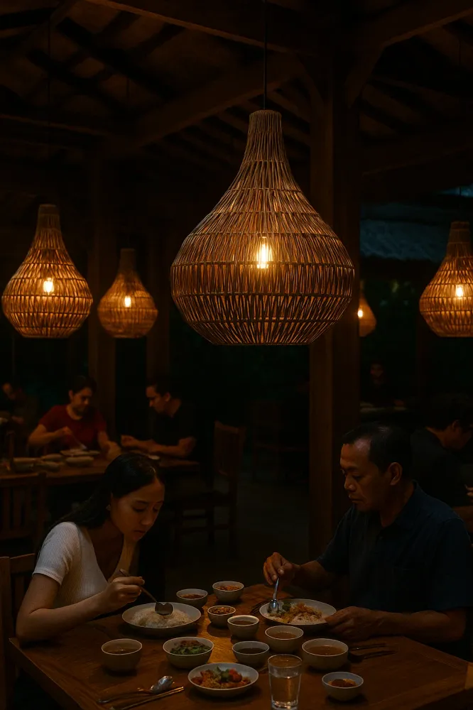 Belvivere Banda Tria Wicker - Puur ambachtelijk Handgevlochten Rotan Hanglamp