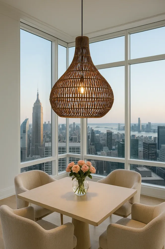 Belvivere Banda Tria Wicker - Puur ambachtelijk Handgevlochten Rotan Hanglamp