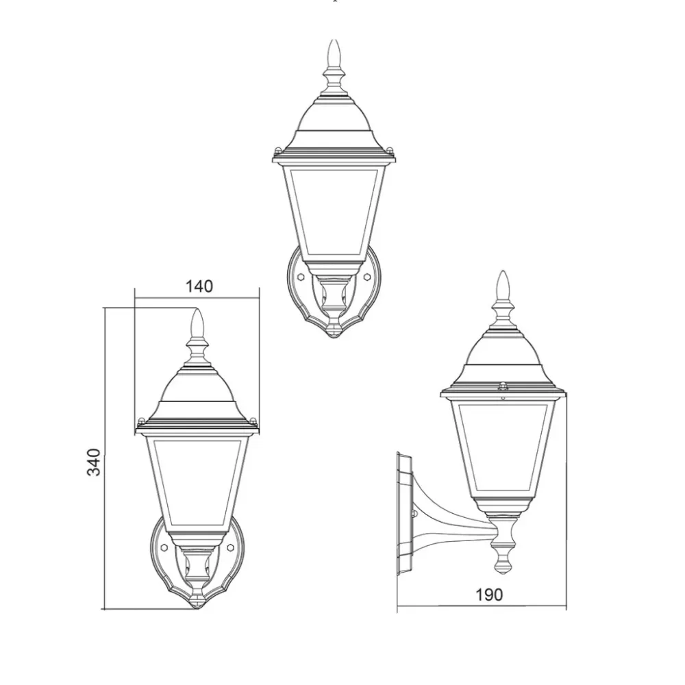 Klassieke zwarte Aluminium LED buitenlamp Alicia BES-LED