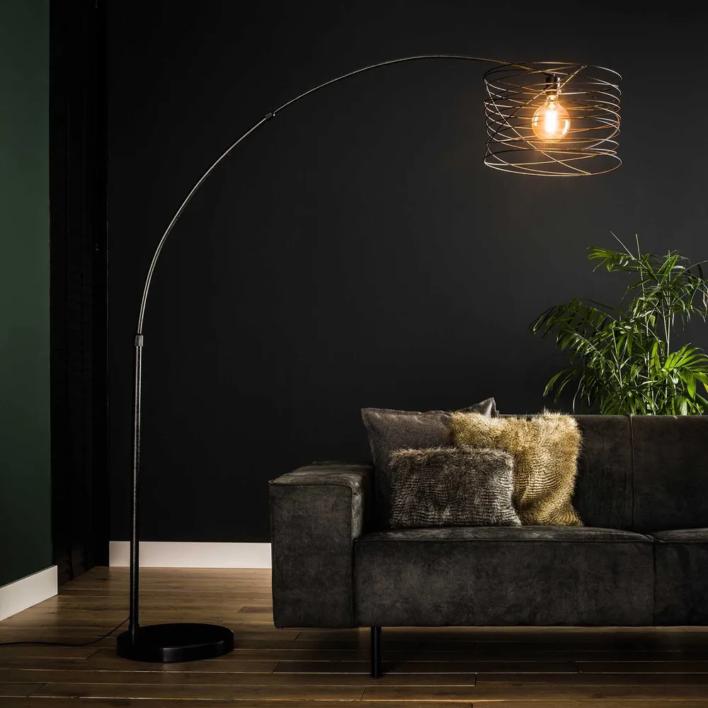 Booglamp Spiral | Zwart Metaal Bold Living