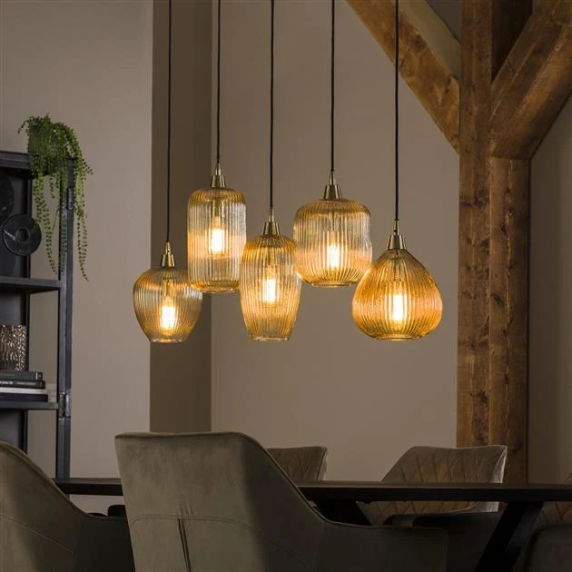 Hanglamp Bandon | Amberkleurig Glas Bold Living