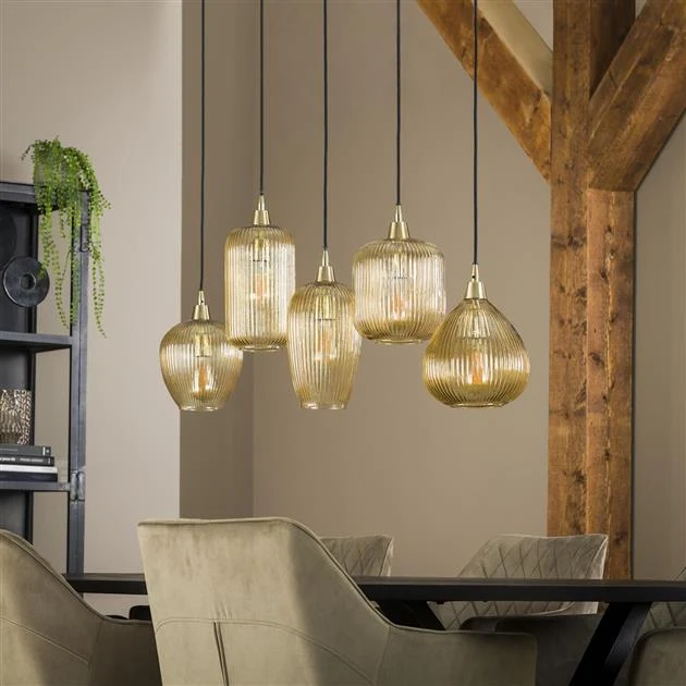 Hanglamp Bandon | Amberkleurig Glas Bold Living