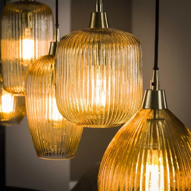 Hanglamp Bandon | Amberkleurig Glas Bold Living