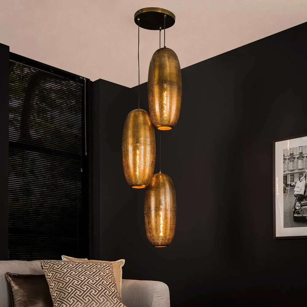 Hanglamp Cosmic | 3 Lampen | Brons Metaal Bold Living