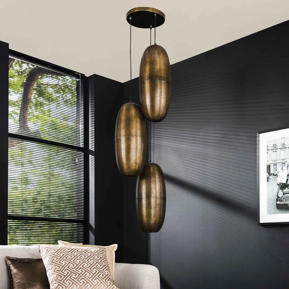 Hanglamp Cosmic | 3 Lampen | Brons Metaal Bold Living