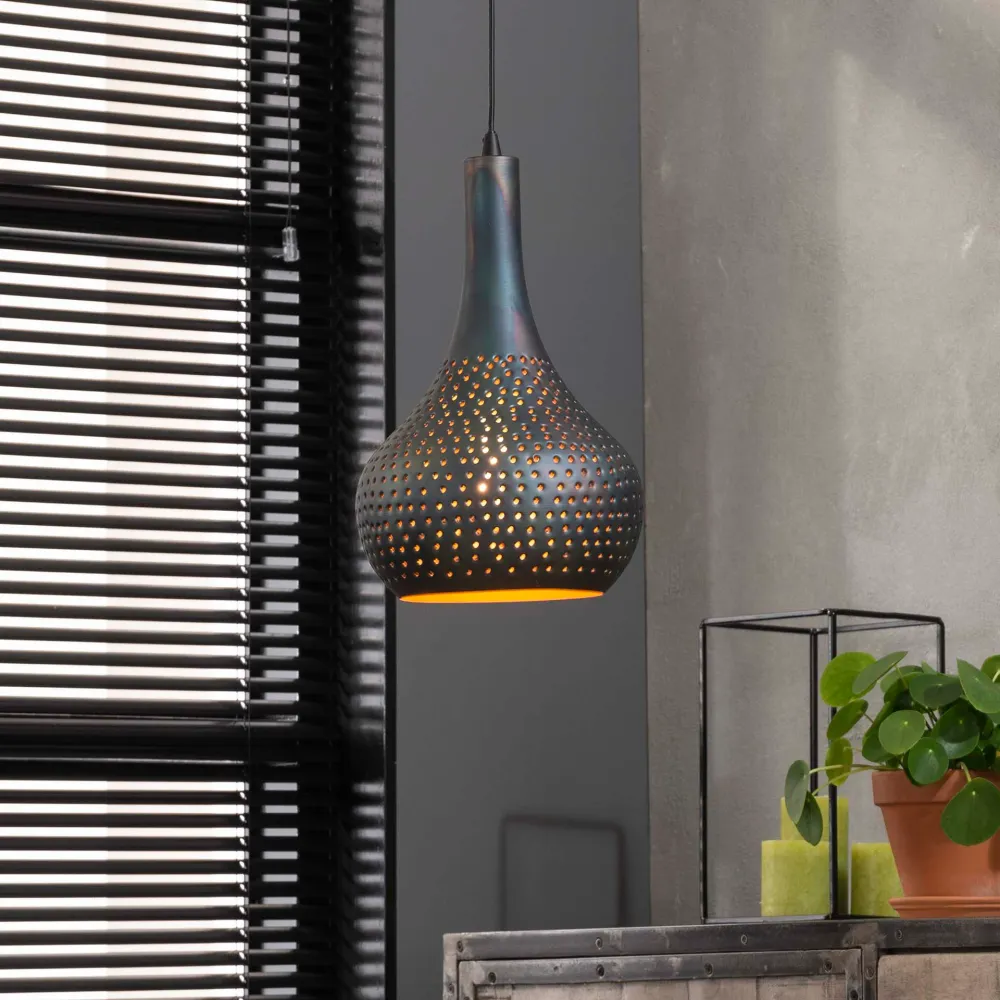 Hanglamp Industry Kegel | Zwart Bruin Bold Living