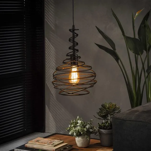 Hanglamp Kegel Spinn | Ø25 | Zwart Metaal Bold Living