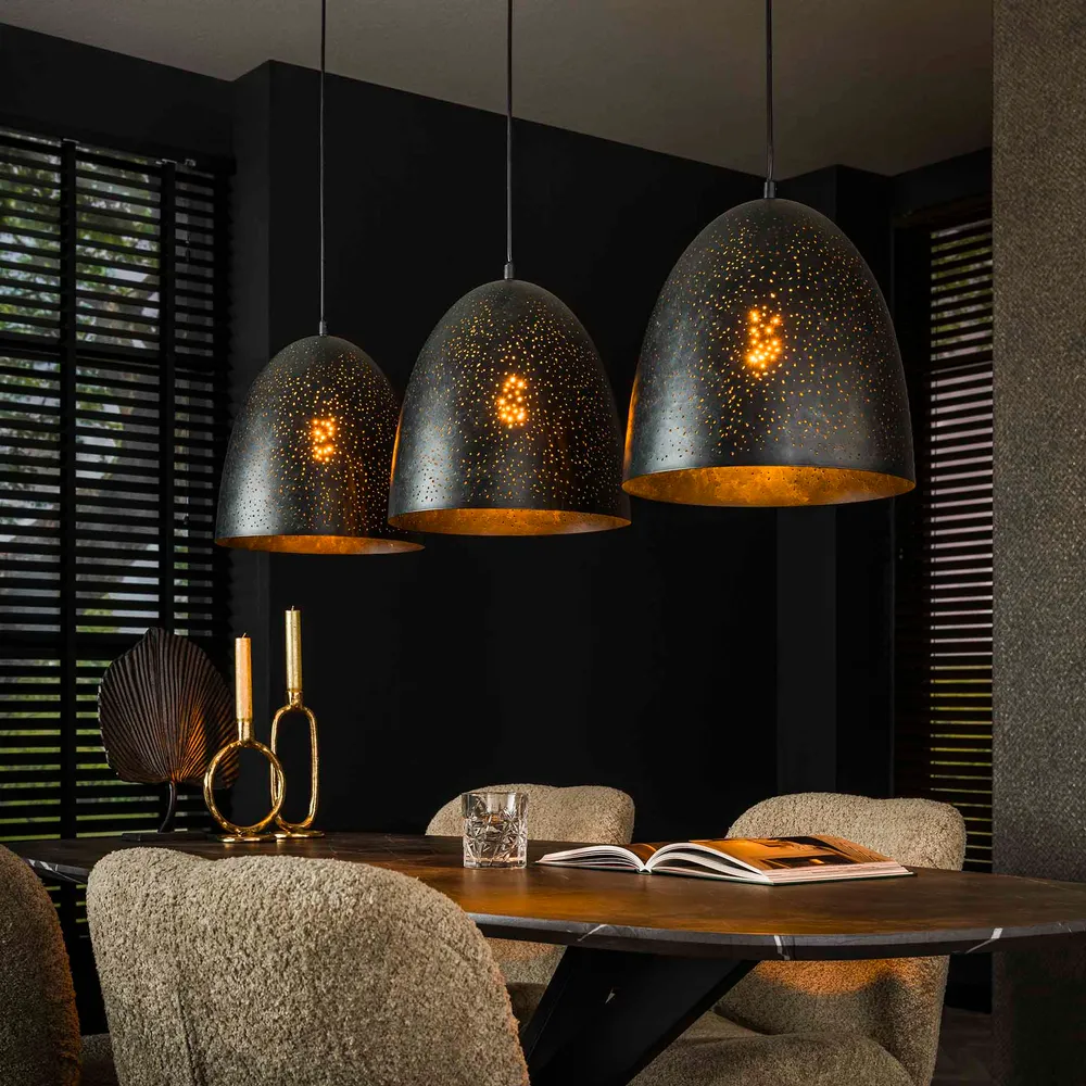 Hanglamp 3L Kosmos | Zwart Metaal Bold Living