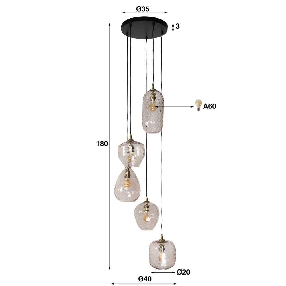 Hanglamp Patch | 5 Lampen Bold Living