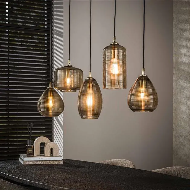 Hanglamp Stripe | Bruin Glas Bold Living