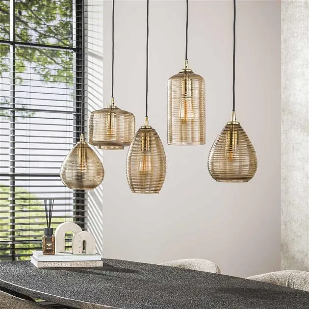Hanglamp Stripe | Bruin Glas Bold Living