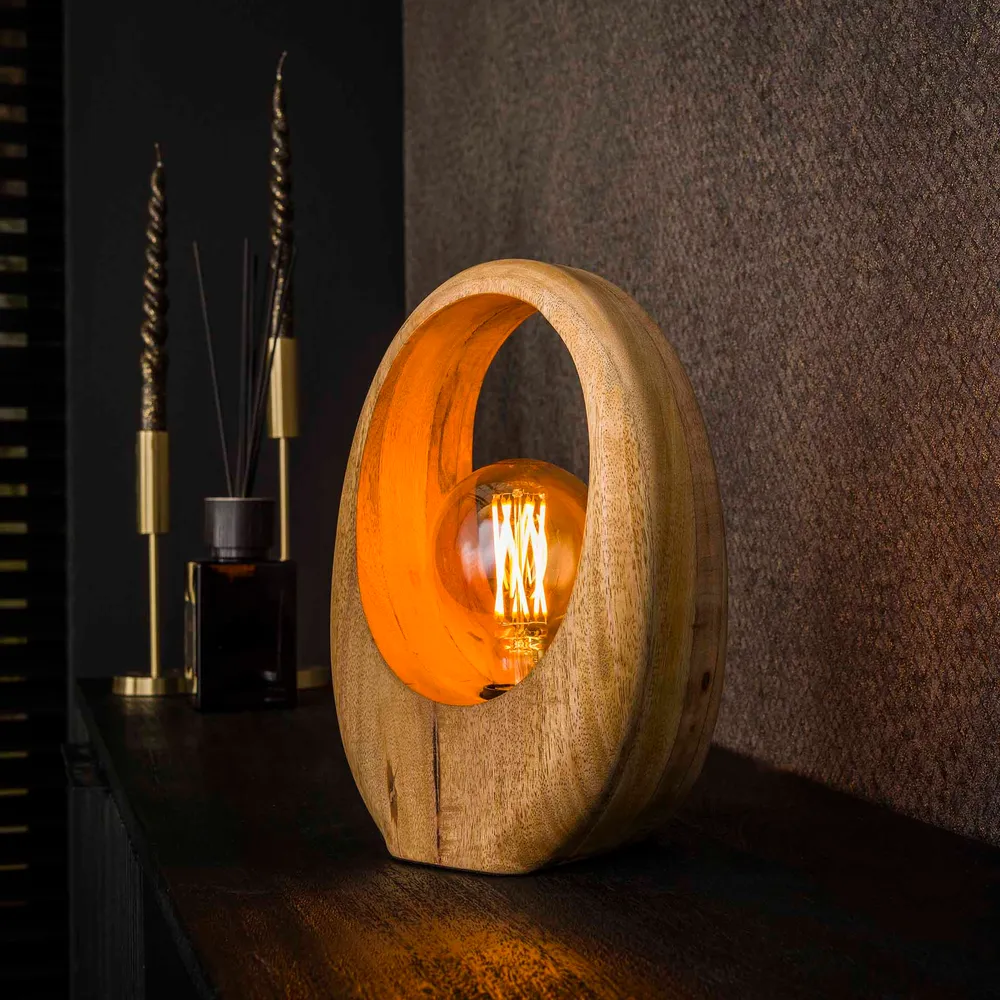 Tafellamp Arch Wood | M | Naturel Mangohout Bold Living