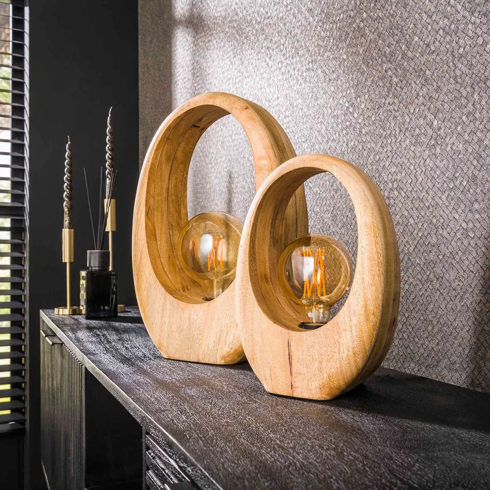 Tafellamp Arch Wood | M | Naturel Mangohout Bold Living