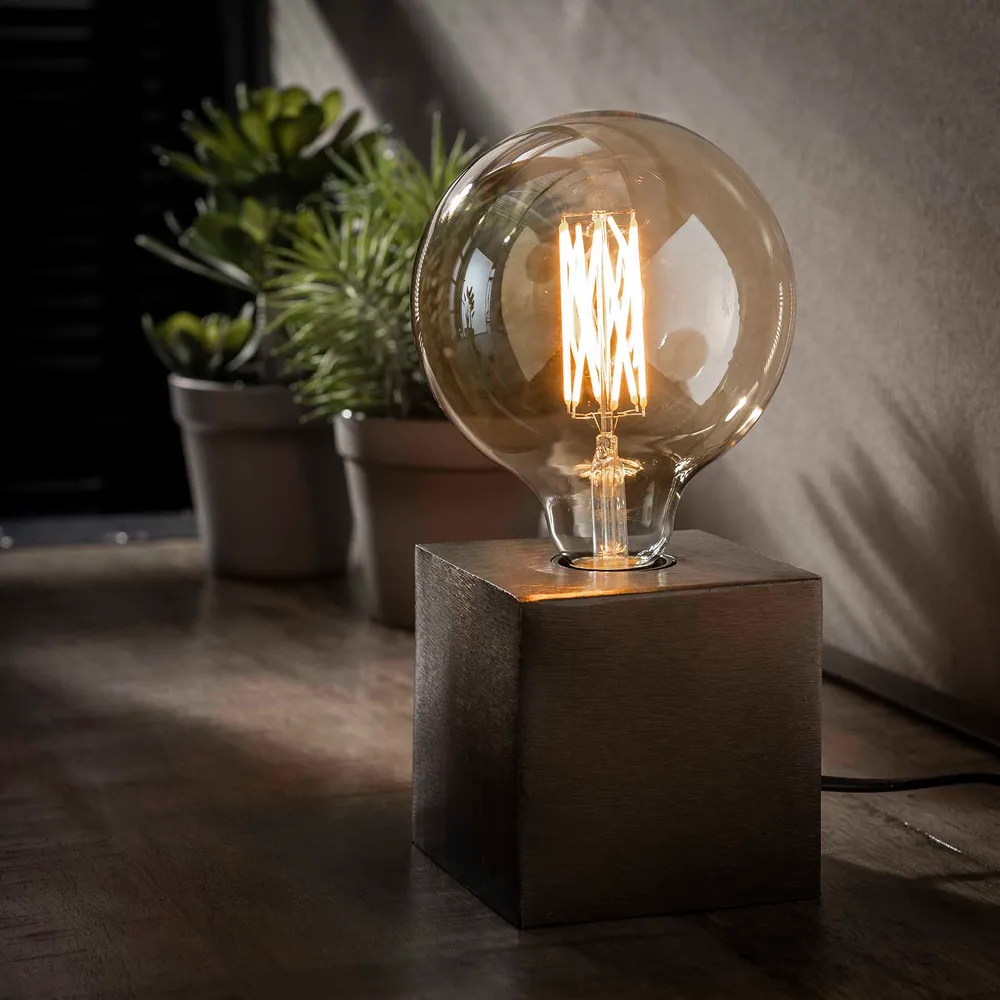 Tafellamp Block | Zwart Nikkel Bold Living