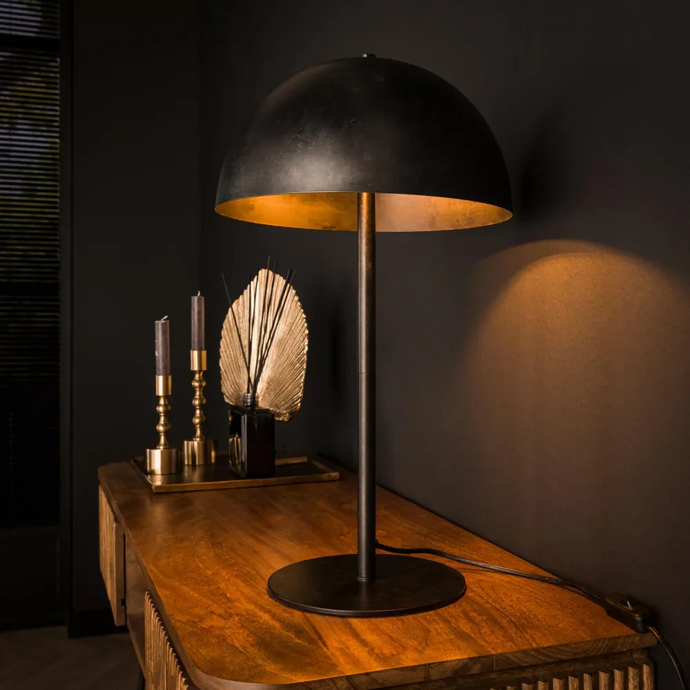 Tafellamp Shield | Zwart Metaal Bold Living