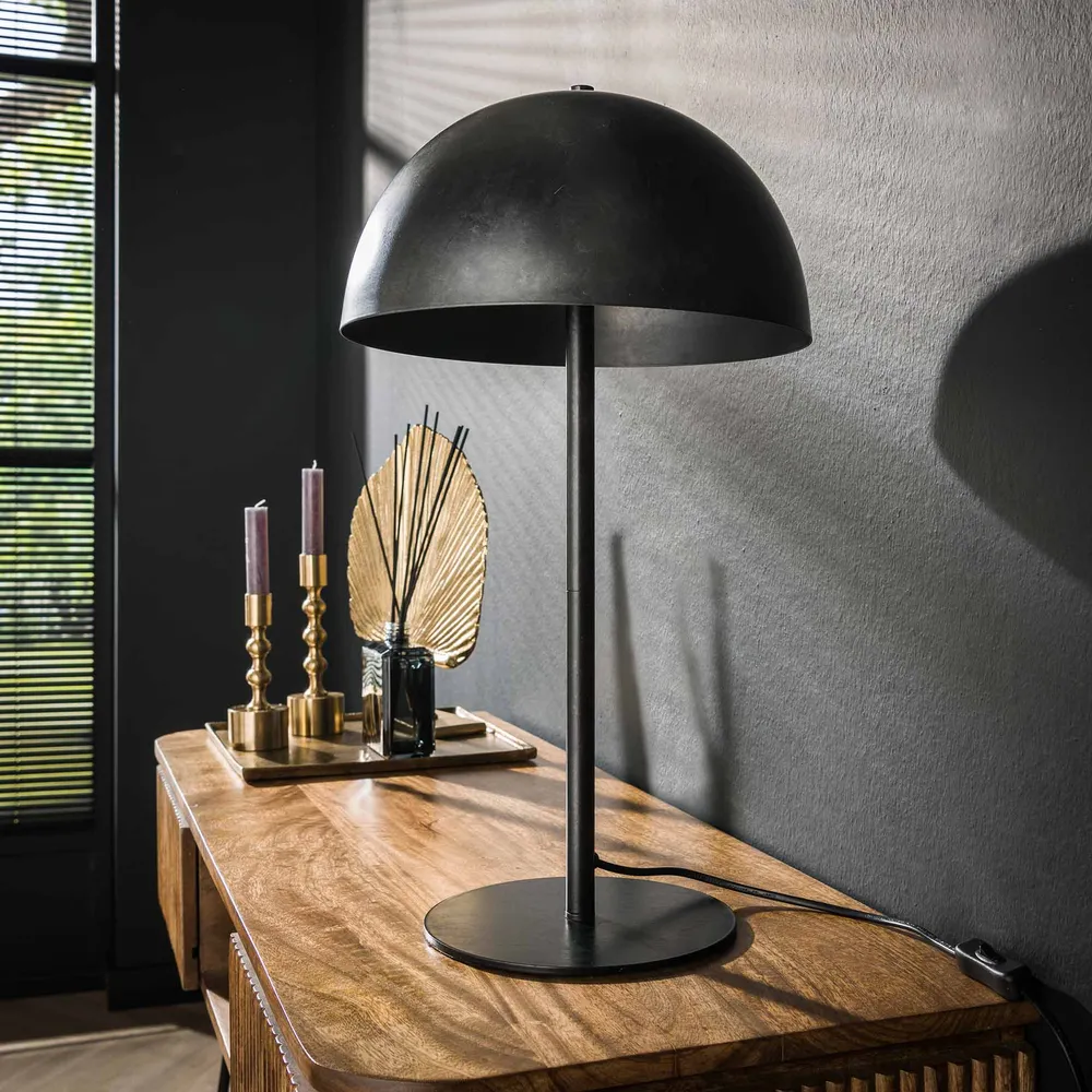 Tafellamp Shield | Zwart Metaal Bold Living