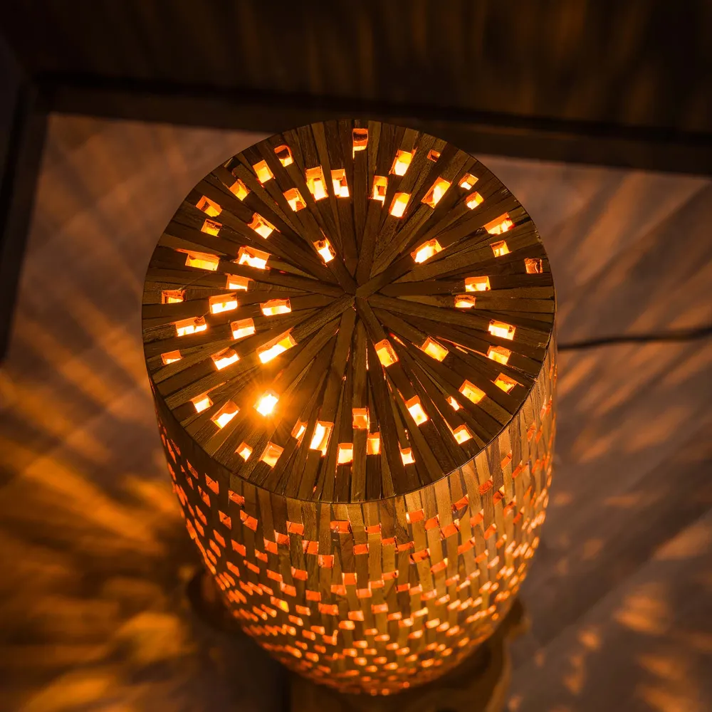 Vloerlamp Bars | M | Naturel Teakhout Bold Living