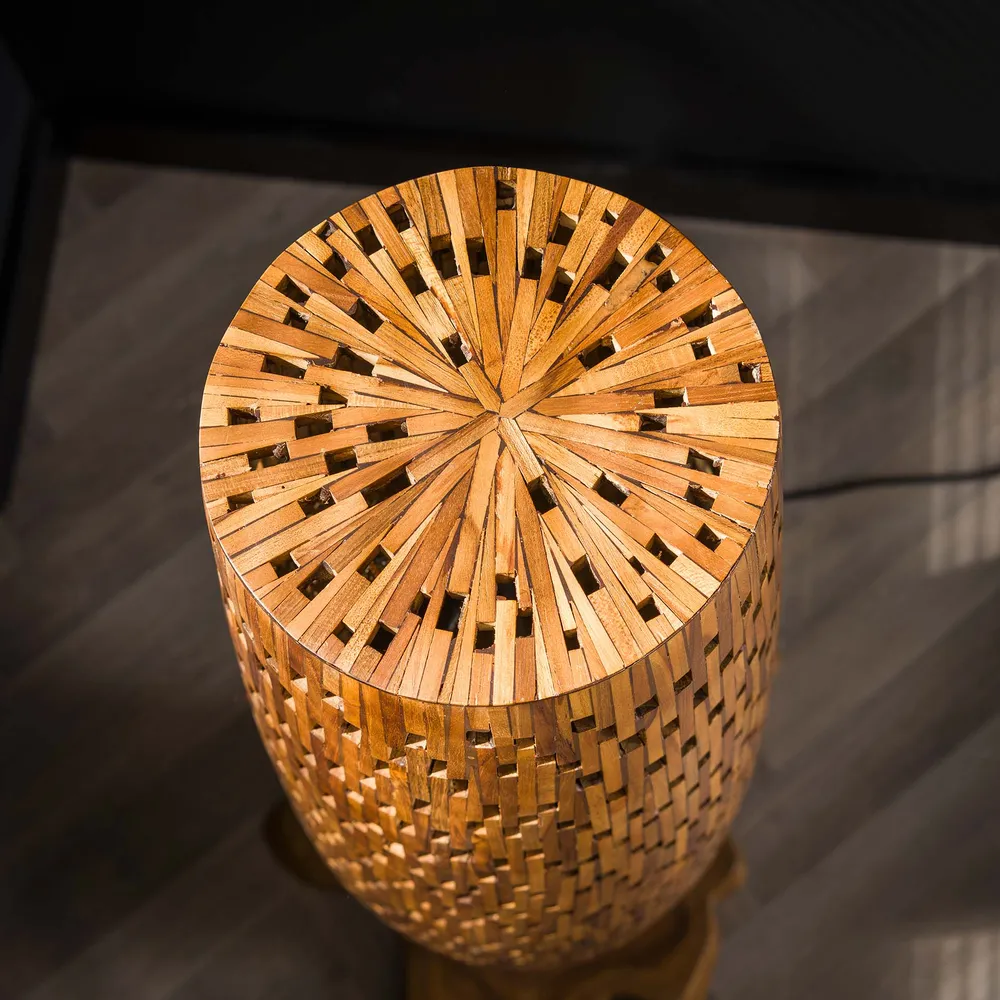 Vloerlamp Bars | M | Naturel Teakhout Bold Living