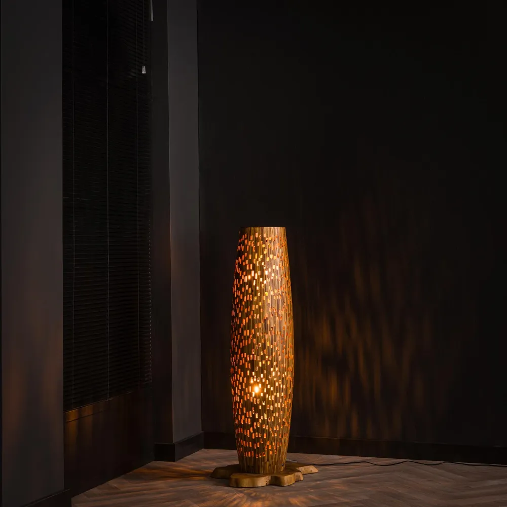 Vloerlamp Bars | S | Naturel Teakhout Bold Living