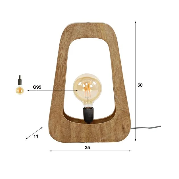 Vloerlamp 1L Bray | Mangohout Bold Living