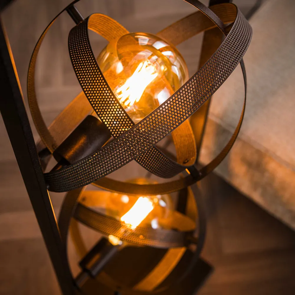 Vloerlamp 3L Cosmos Mesh | Zwart Metaal Bold Living