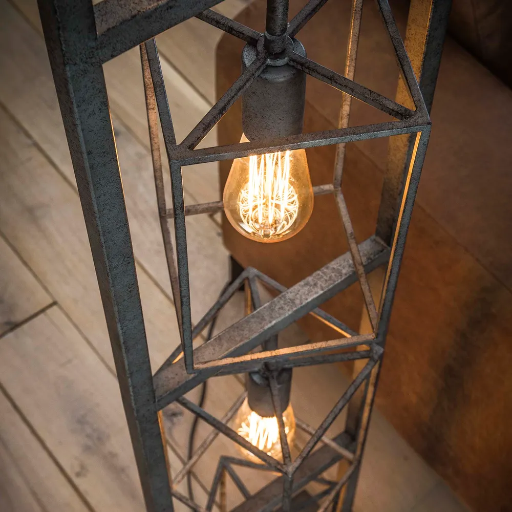 Vloerlamp Cubic Tower | Oud Zilver Bold Living