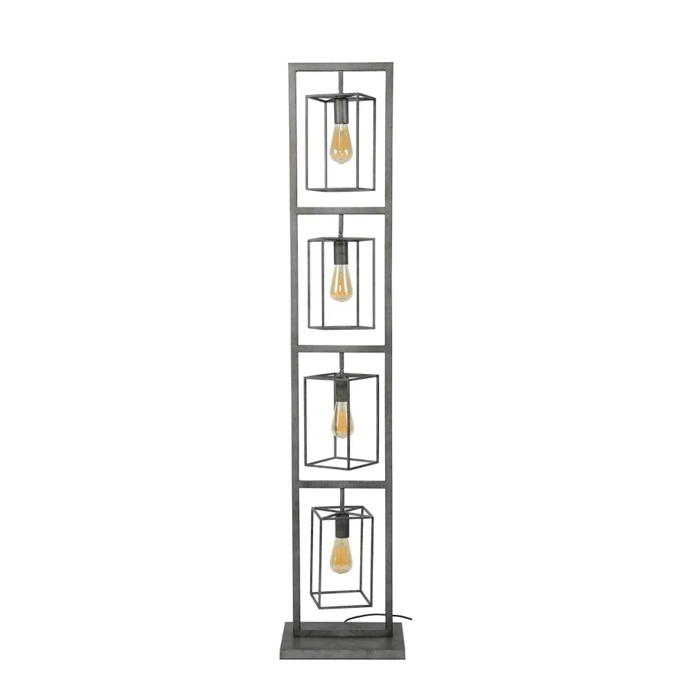 Vloerlamp Cubic Tower | Oud Zilver Bold Living