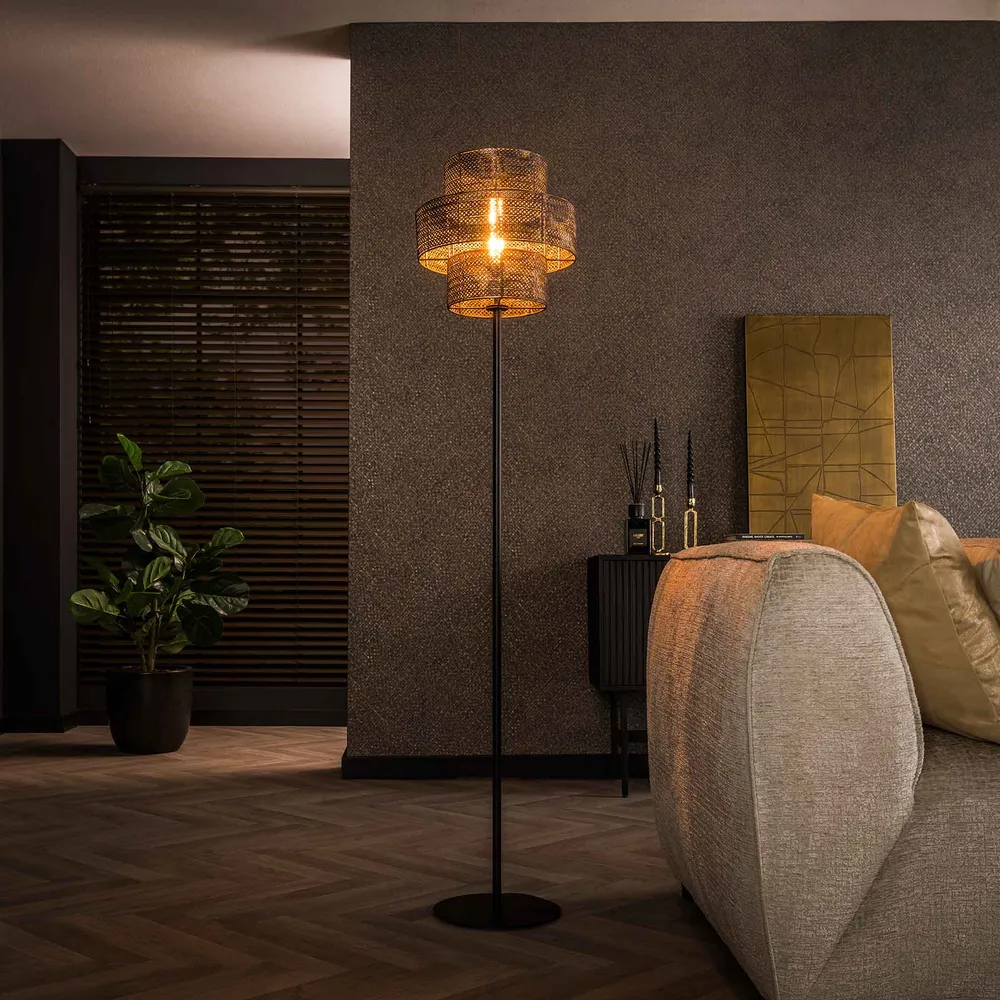 Vloerlamp Lantern | Burned Metaal Bold Living