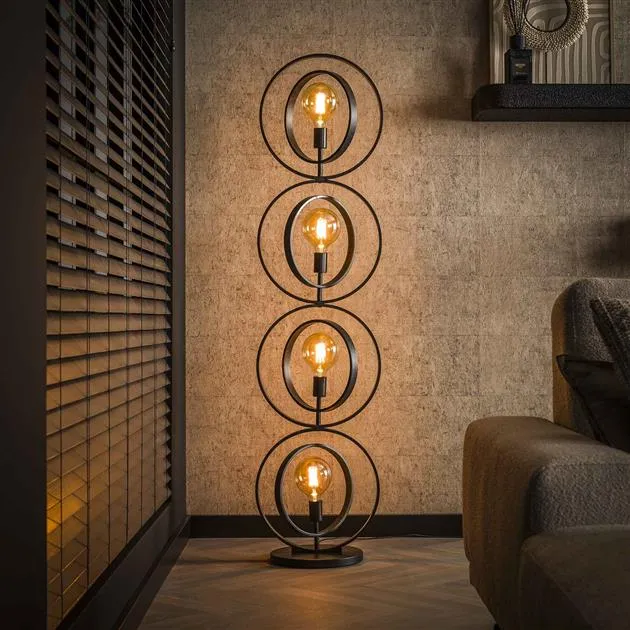 Vloerlamp Turn Around XL | Zwart Metaal Bold Living