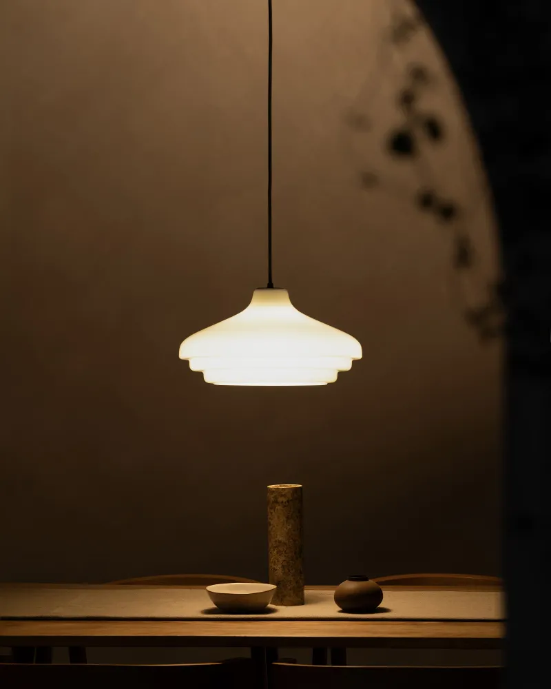 Brookfield Grote Hanglamp Opaalglas - Brons