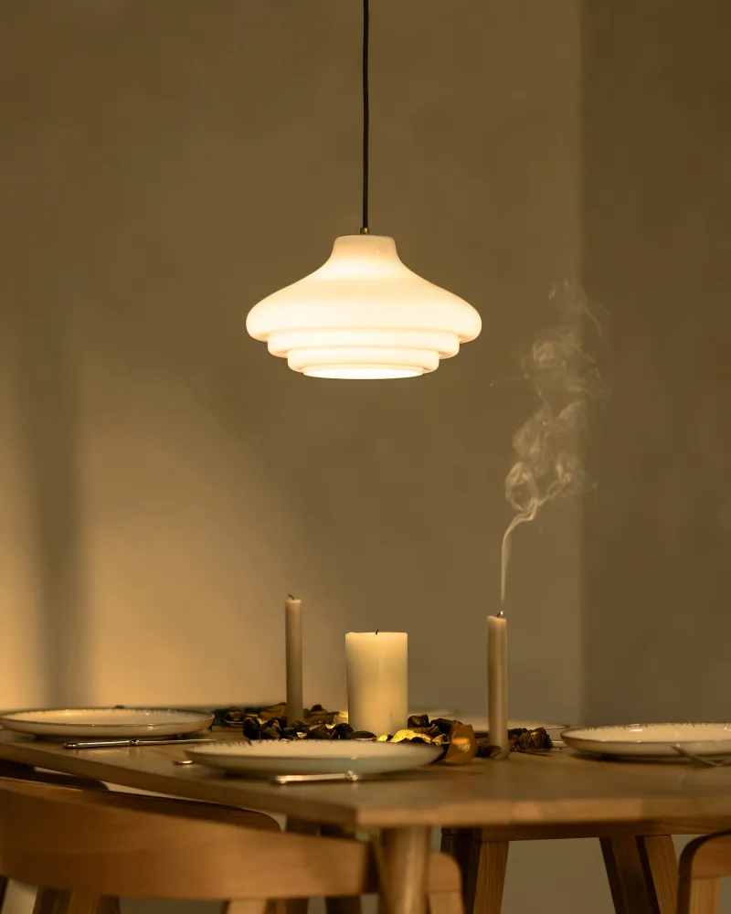 Brookfield Medium Hanglamp Opaalglas - Antiek Messing
