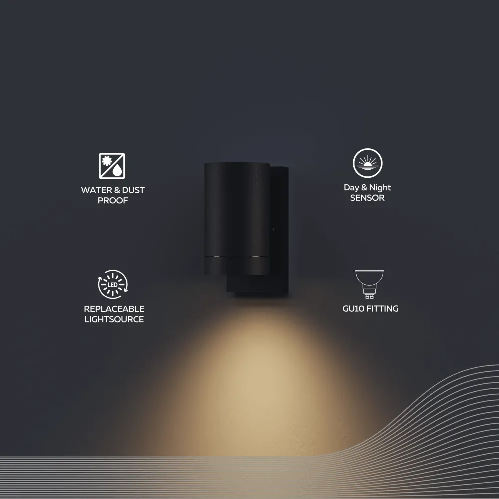 Calex Alba Wandlamp - GU10 - Zwart