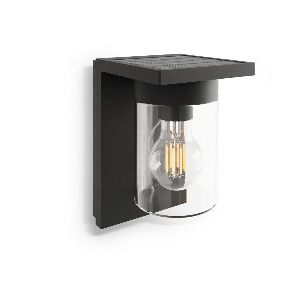 Calex Asti Solar Wandlamp - Zwart
