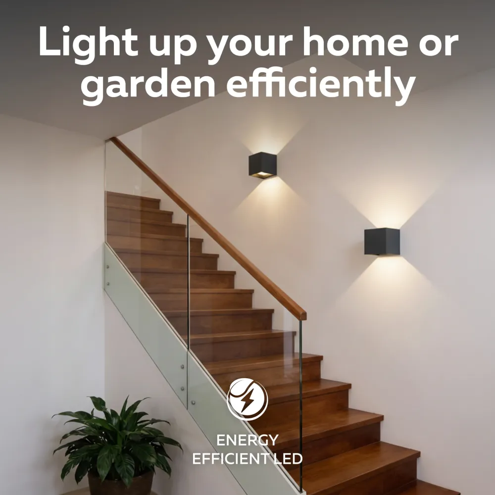 Calex Bari LED Wandlamp - Up & Down - Antraciet