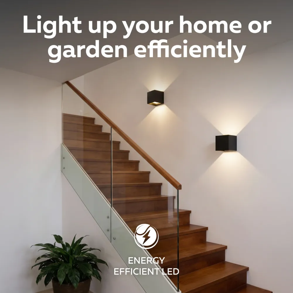 Calex Bari LED Wandlamp - Up & Down - Zwart