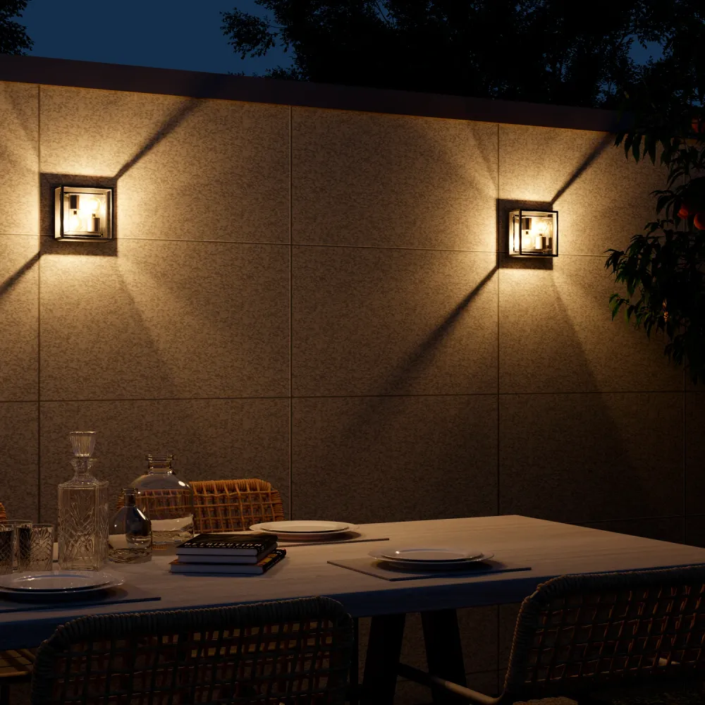 Calex Bologna Wandlamp - 2x E27 - Zwart