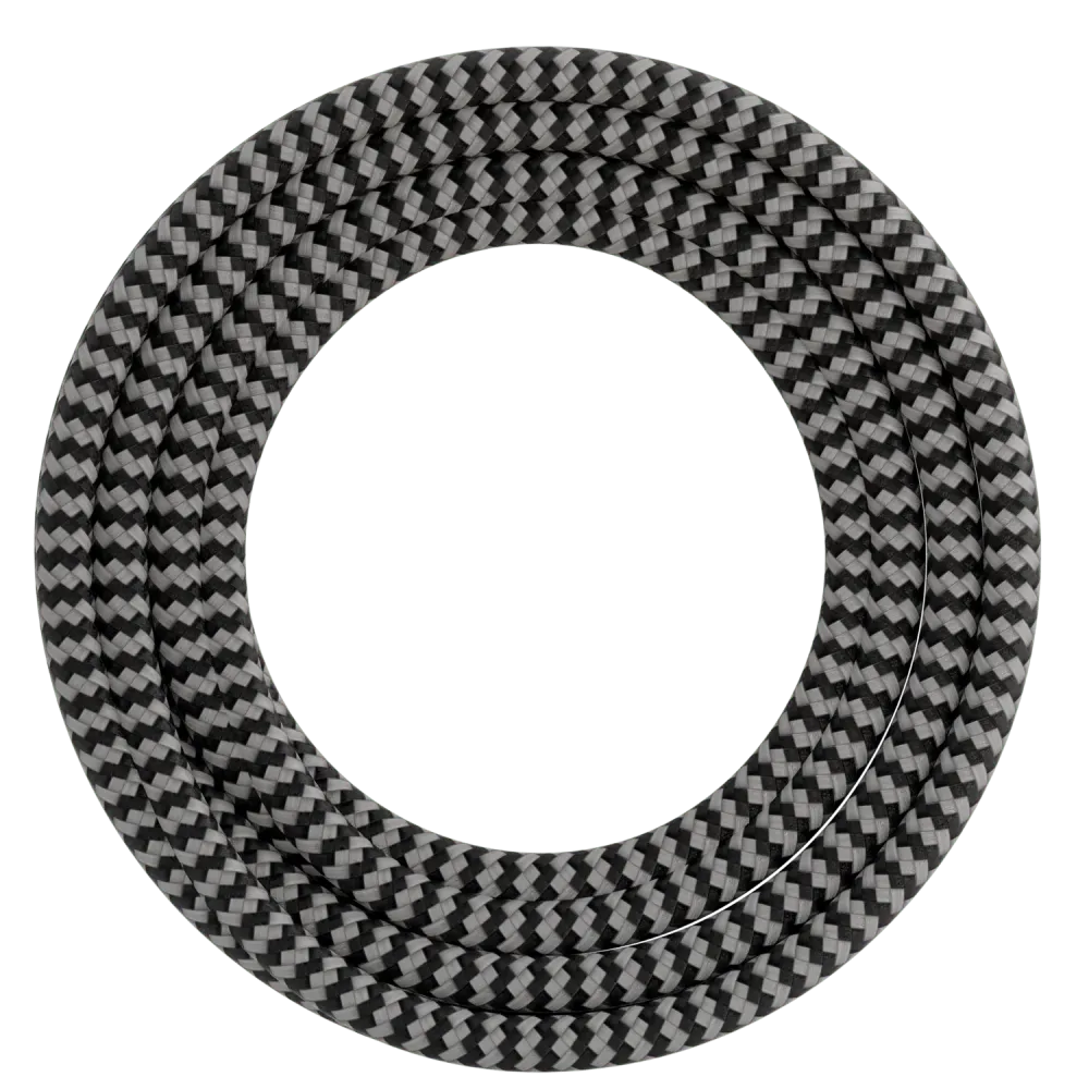 Calex Creations Textiel kabel - Zwart/Wit - 1.5meter