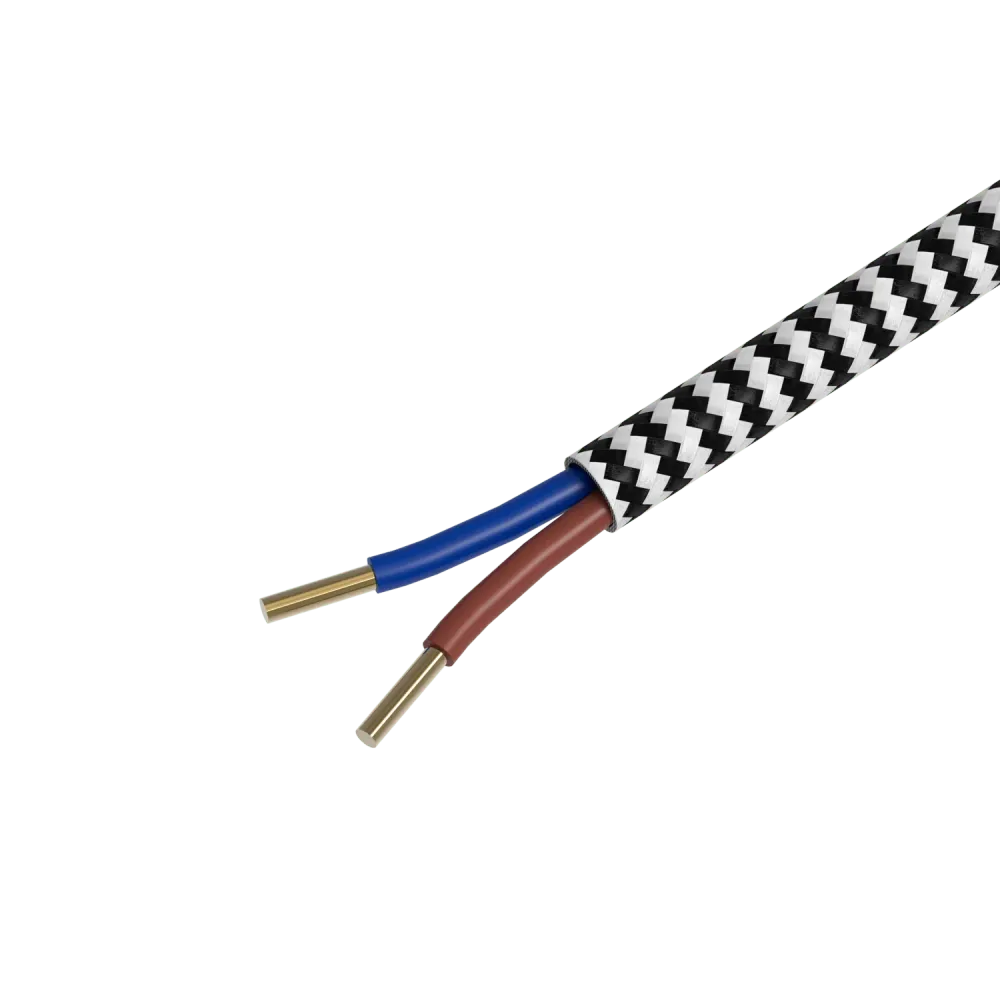 Calex Creations Textiel kabel - Zwart/Wit - 1.5meter